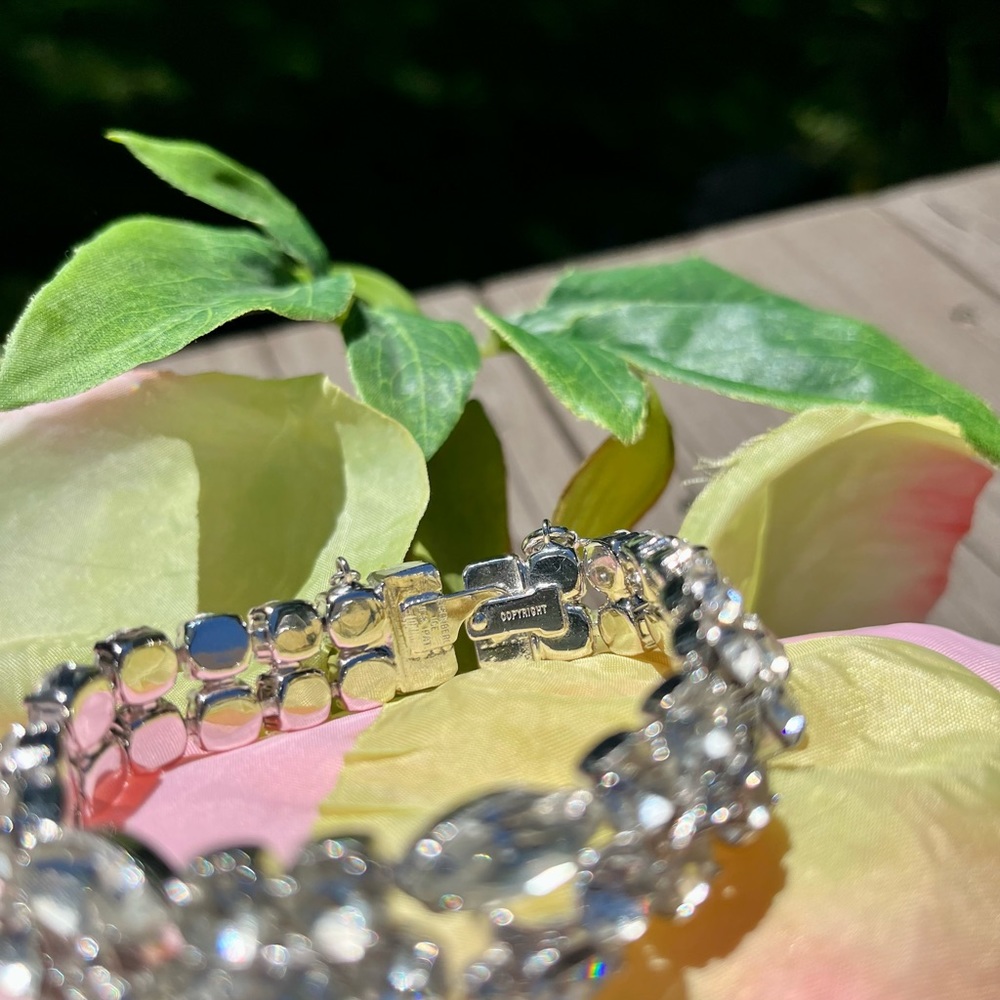 VINTAGE EISENBERG SILVER ICE CRYSTAL RHINESTONE BRACELET - Picture 4 of 8